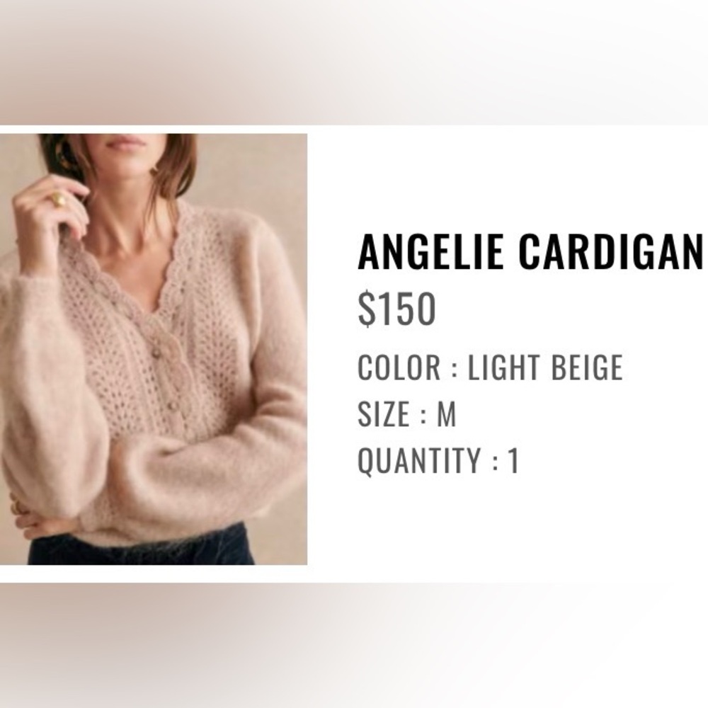 Sezane Angelie Cardigan Light Beige - Size M